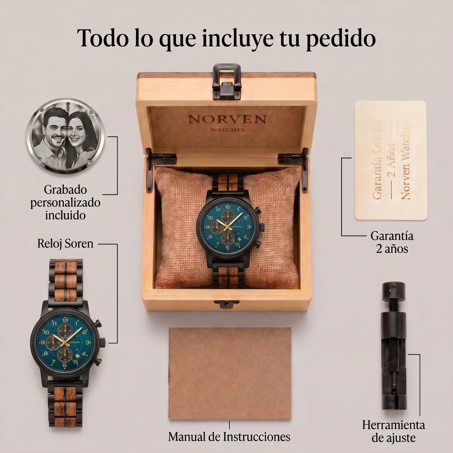 Reloj Soren — Grabado Personalizado Incluido.