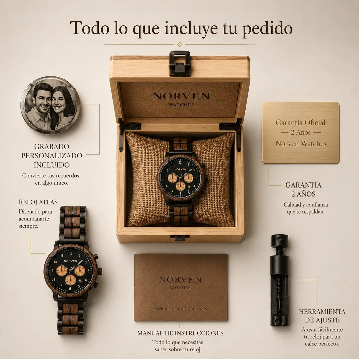 Reloj Atlas con caja de regalo y grabado personalizado incluido